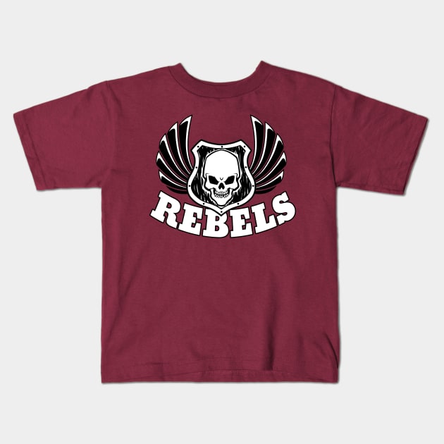 Rebels Mascot Kids T-Shirt by Generic Mascots